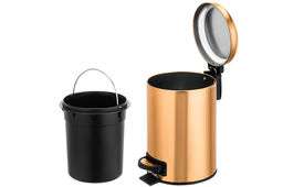 Контейнер для мусора 3 л 22,5*17*26,5 см с педалью + ведро, бронзовый - Elan gallery фото 7