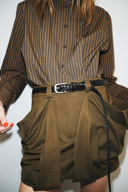 CHECK COTTON SHIRT WITH BOW ZW COLLECTION - Zara фото 8