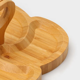 Менажница Доляна «Вертиго», 19.5×19.5 см, 4 секции, бамбук