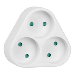 S-ES3-16F WHITE Разветвитель сетевой, б/з. 3 гнезда. 16А, 3500Вт. Белый. ТМ Uniel