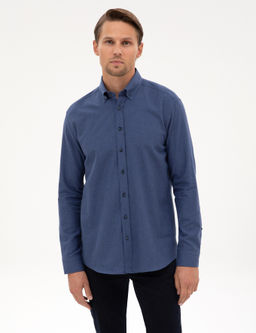 _ndigo Regular Fit Uzun Kollu G_mlek