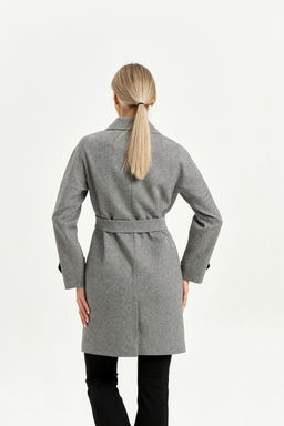 Пальто женское демисезонное 22970 (серый/ёлочка) - Kankan фото 6