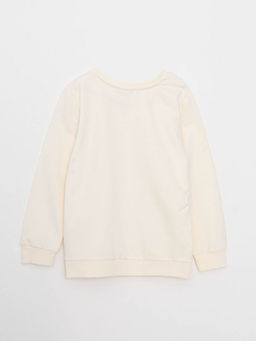 Bisiklet Yaka Bask?l? Uzun Kollu K?z ?ocuk Sweatshirt - Waikiki фото 2