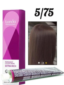 Стойкая краска 5/75 светлый шатен коричнево-красный LondaColor