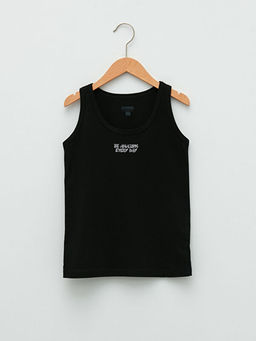 Bisiklet Yaka Slogan Bask?l? Pamuklu Erkek ?ocuk Atlet 2li - Waikiki фото 2