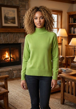 K13317 Джемпер (вязаный трикотаж) ЗЕЛЕНЫЙ