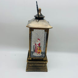 Новогодний декор Фонарь стекло - Дед мороз с оленем 30 см (арт. 8336RA) - Ип лебедев о.ю фото 3