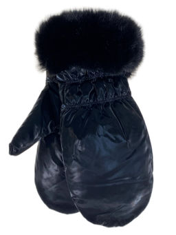 Зимние женские варежки с подкладом из искусственного меха, цвет черный