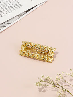 Цена за 2 шт. Заколка-автомат для волос "Ромилда" 7 см, золото