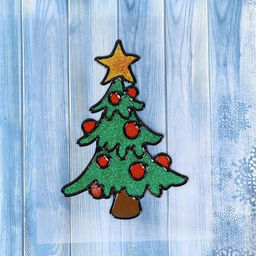 Цена за 2 шт. Наклейка на стекло «Шары на ёлке», 9×14.5 см