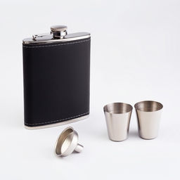 Подарочный набор 4 в 1: фляжка 240 мл, 2 стопки, воронка, черный - Simaland фото 2