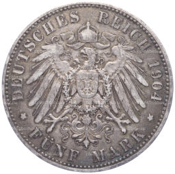 Монета 5 марок 1904 года A Германия (Пруссия)