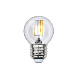 LED-G45-5W/WW/E27/CL/DIM GLA01TR Лампа светодиодная диммируемая. Форма "шар", прозрачная. Серия Air. Теплый белый свет (3000K). Картон. ТМ Uniel
