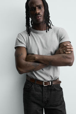 CINTUR?N PIEL EFECTO VINTAGE / Marr?n