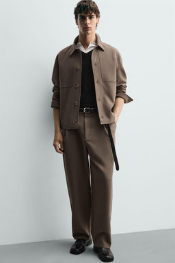 PANTAL?N RELAXED FIT PLIEGUES / Marr?n / Topo - Zara фото 5