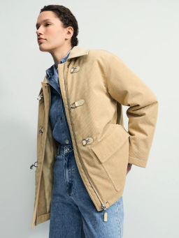 Вельветовое полупальто на застежках-карабинах / Zarina  фото 8