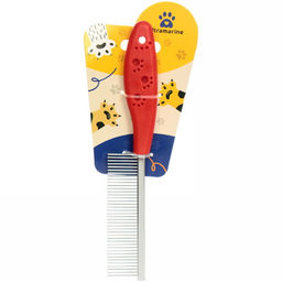 Цена за 3 шт. Расческа для собак и кошек "Алиса", для всех видов шерсти, цвет красный, 20см (блистер)