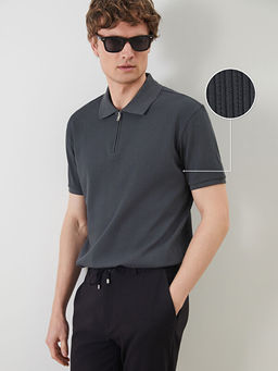 Polo Yaka K?sa Kollu Erkek Dokulu Ti??rt