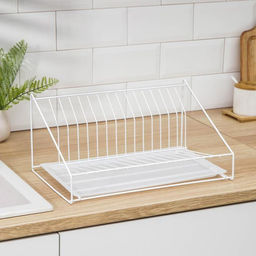 Сушилка для посуды с поддоном, 38×17.5×23.5 см, белая