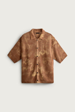 CAMISA PUNTO RELAXED FIT EFECTO LAVADO / Naranja - Zara фото 7
