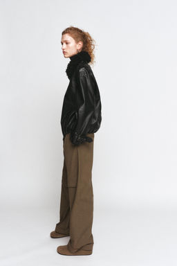 FAUX LEATHER BOMBER JACKET ZW COLLECTION - Zara фото 14