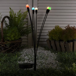 Садовый светильник на солнечной батарее Шарики, 68 см, 6 LED, свечение мульти
