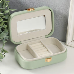 Шкатулка кожзам для украшений Эмори зелёная 15х10х4,5 см - Simaland фото 3