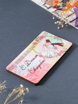 Купюрница свадебная "С днём свадьбы" парочка,  19х9,5х0,7 см, вид 6