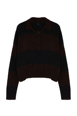 Tas Crop Yumusak Dokulu Renk Bloklu Triko Kazak TWOAW22KZ0226 - Trendyolmilla фото 14