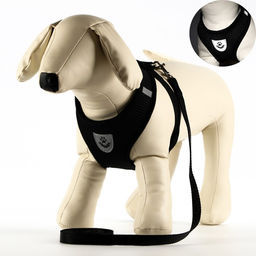 Комплект амуниции с мягкой шлейкой и светоотражающей нашивкой, L, ОШ 33 см, ОГ 36-48 см, чёрный 7614 - Пижон фото 2