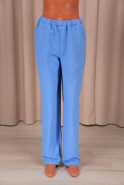 Брюки с карманами, футер с лайкрой 2-х нитка (00965, голубой)