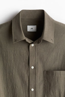 Camisa en tejido texturizado Regular Fit - H&m фото 8