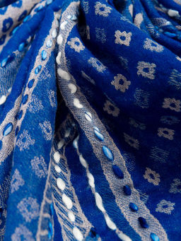 Палантин с вышивкой (шерсть вареная) № Тк906/170 - Ганг фото 3