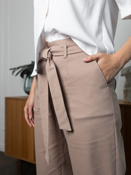 Хлопковые брюки с резинкой по поясу высокая посадка - Трика фото 7