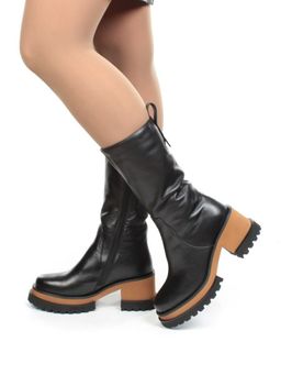 DMD-M7071 BLACK Полусапоги зимние женские (натуральная кожа, натуральный мех) - No name фото 3