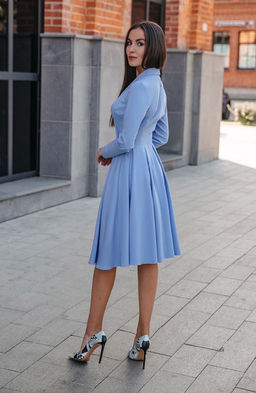 Элегантное платье голубой - Donna saggia фото 2