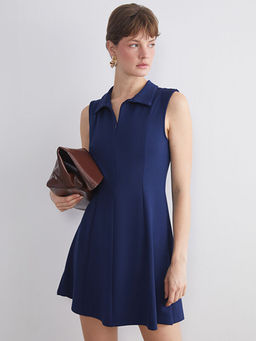 Polo Yaka A Kesim Mini Elbise