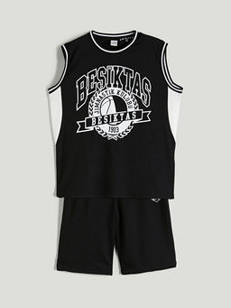 Bisiklet Yaka Be?ikta? Bask?l? Erkek ?ocuk Atlet ve ?ort