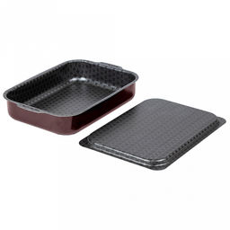 "Lace" Противень с антипригарным покрытием 35х27см "Кружево", h6,3см, s0,09см, алюминиевая крышка (Россия)