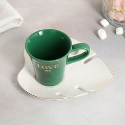 Чайная пара из керамики Love me: кружка 100 мл, блюдце 15×14 см