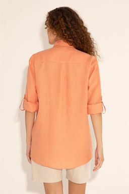 Мужская рубашка лососевого цвета с длинным рукавом - U.s. polo assn фото 11