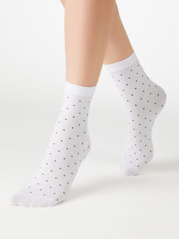calz. MICRO POIS 70 носки (точка) - bianco/nero