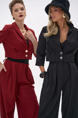 Короткий пиджак Джуди (чёрный) - Эльза фото 22