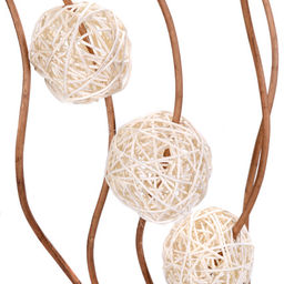 Сухоцвет набор 5 штук 150 см (китте 8 см.10 шт) / 0410-8 /уп 60/* белые шары на коричневом - Галеонтрейд фото 2