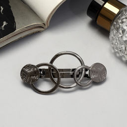 Цена за 2 шт. Заколка - автомат для волос «Либерти», круги, 7.5 см, серебро