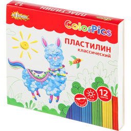 Пластилин классич Комус Класс (№1 School)ColorPics наб 12цв 240г,со стек  фото 2