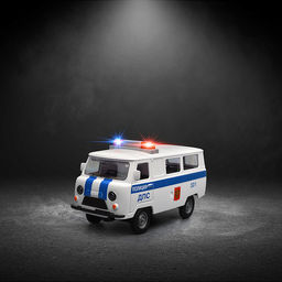 Машина пластик свет-звук UAZ 452 полиция, 18 см, двери, багажник