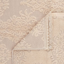 Полотенце махровое "Династия" 70х140см, хлопок 100%, ажурный кант, бежевый (Китай)