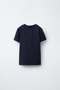 CAMISETA DOBLE CON MODAL / Marino - Zara фото 2