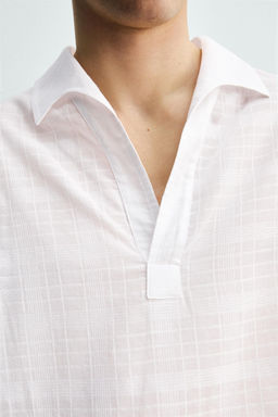 CAMISA POLO ESTRUCTURA / Blanco - Zara фото 7